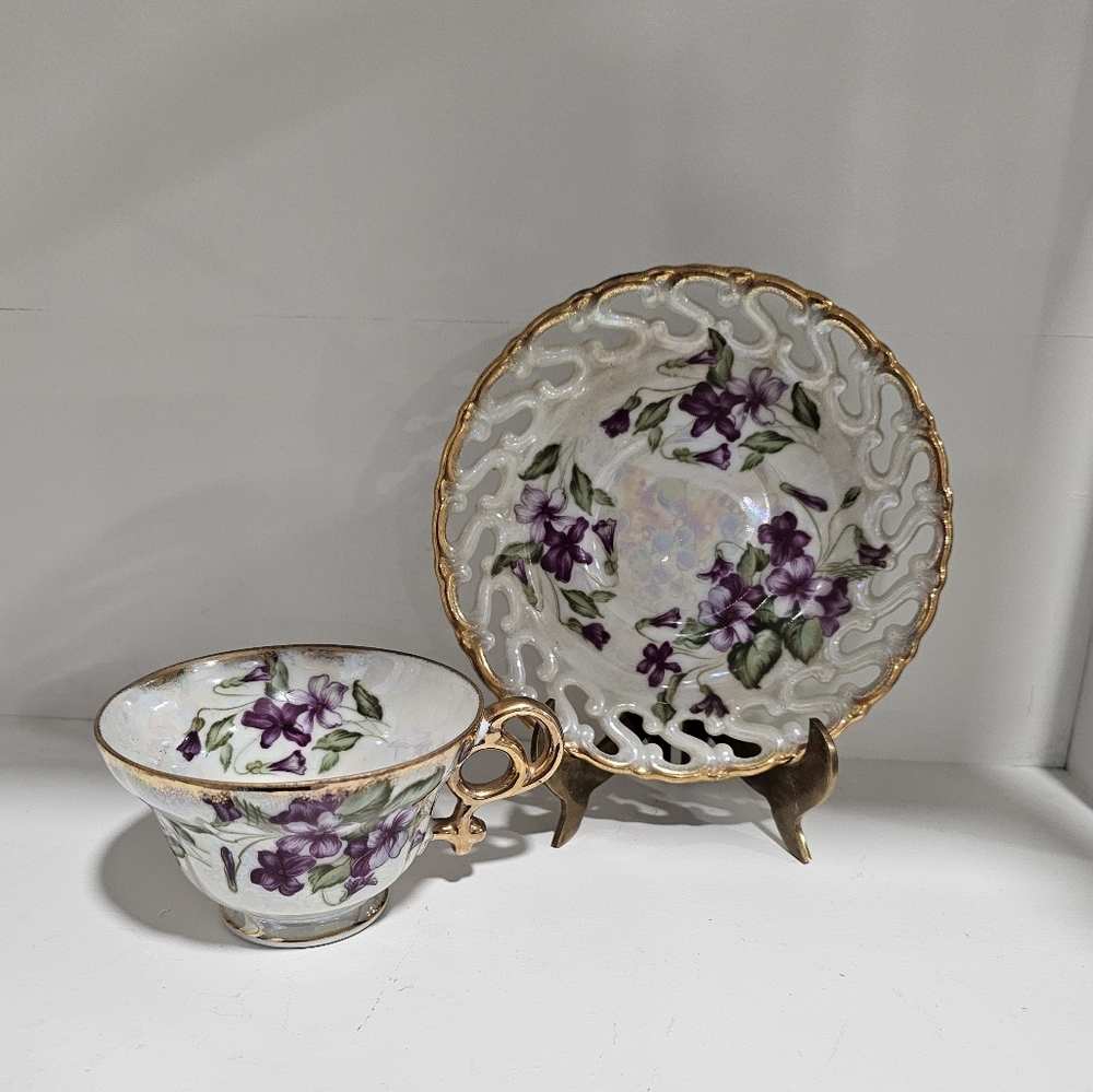 Royal Sealy China vintage antique  teacup and saucer - Picture 7 of 11